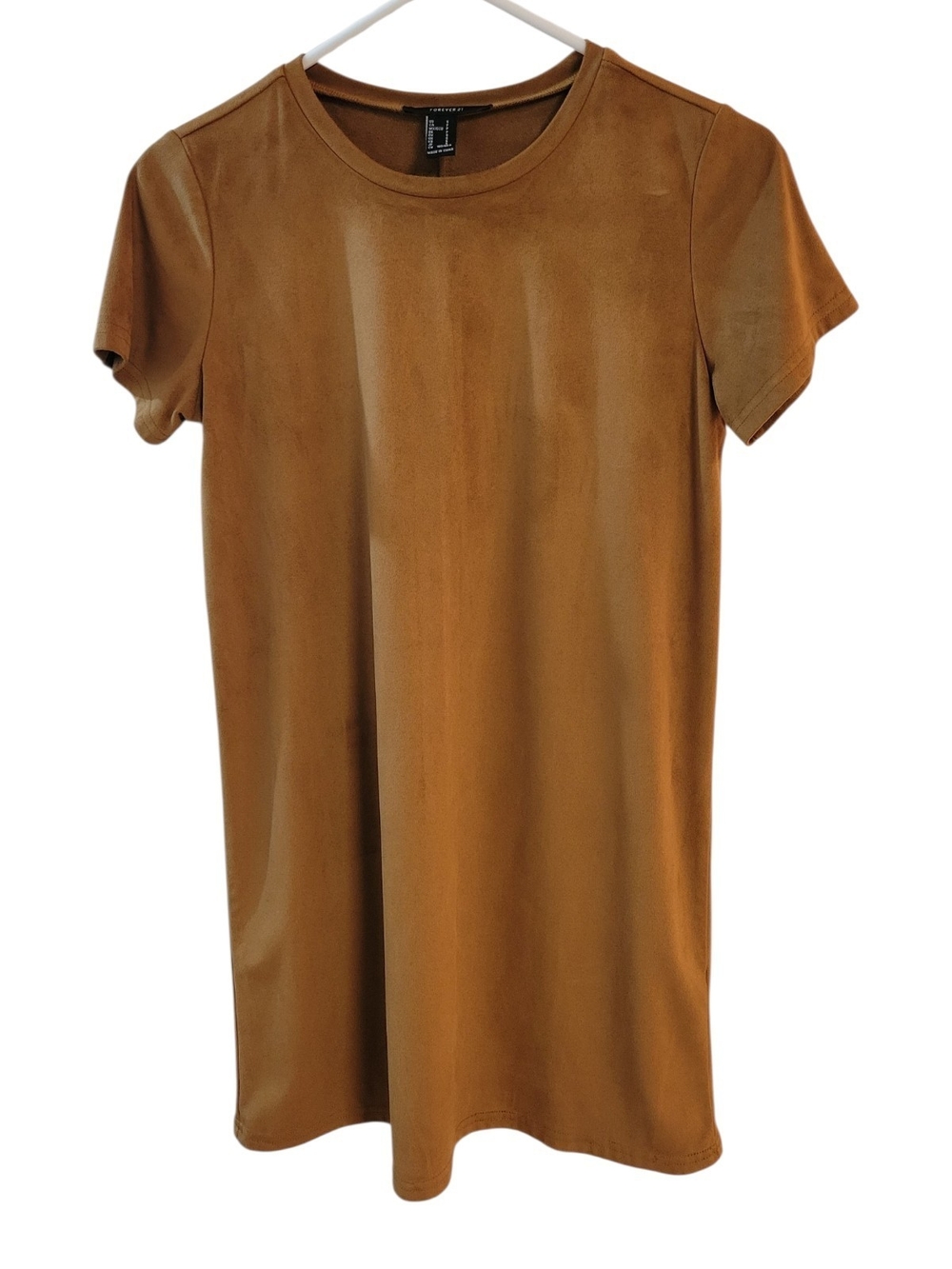 Forever 21 Tan Faux Suede Mini Shift Dress Bohemian Fall
